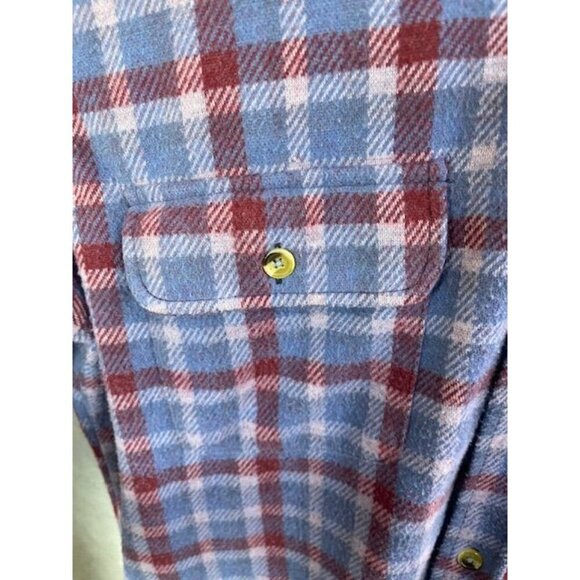 Tailorbyrd Plaid Button-Up Shirt "The Sweatertshirt" Blue/Red Check Men's‎ Large - Picture 6 of 15